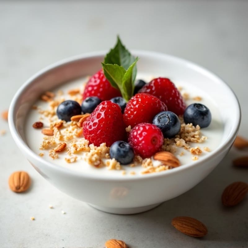 Creamy Steel-Cut Oats with Fresh Berries and Crunchy Almonds
