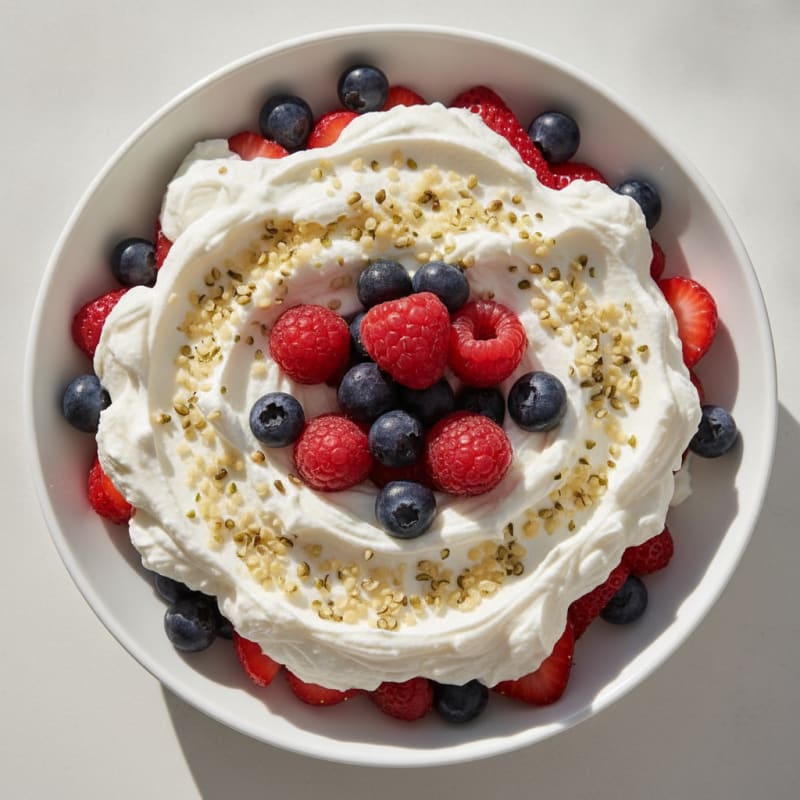 Greek Yogurt Protein Parfait with Mixed Berries and Whey Protein