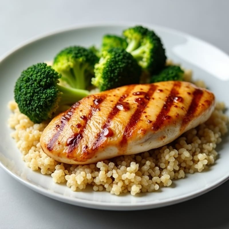 Grilled Chicken Breast with Broccoli and Quinoa