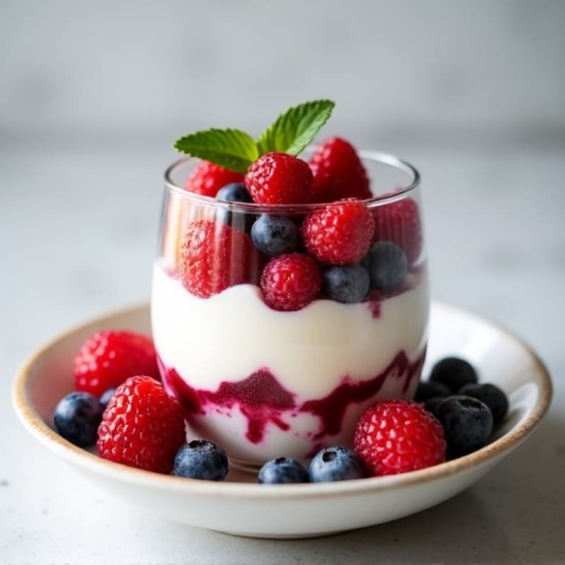 Greek Yogurt Protein Parfait with Mixed Berries