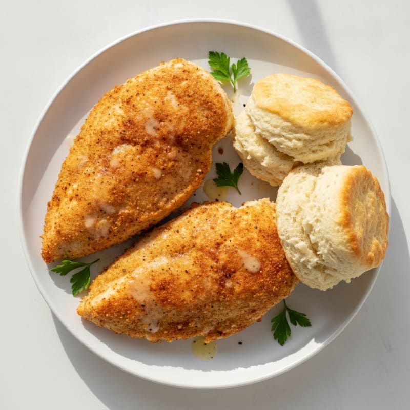 Buttermilk Fried Chicken with Fluffy Biscuits