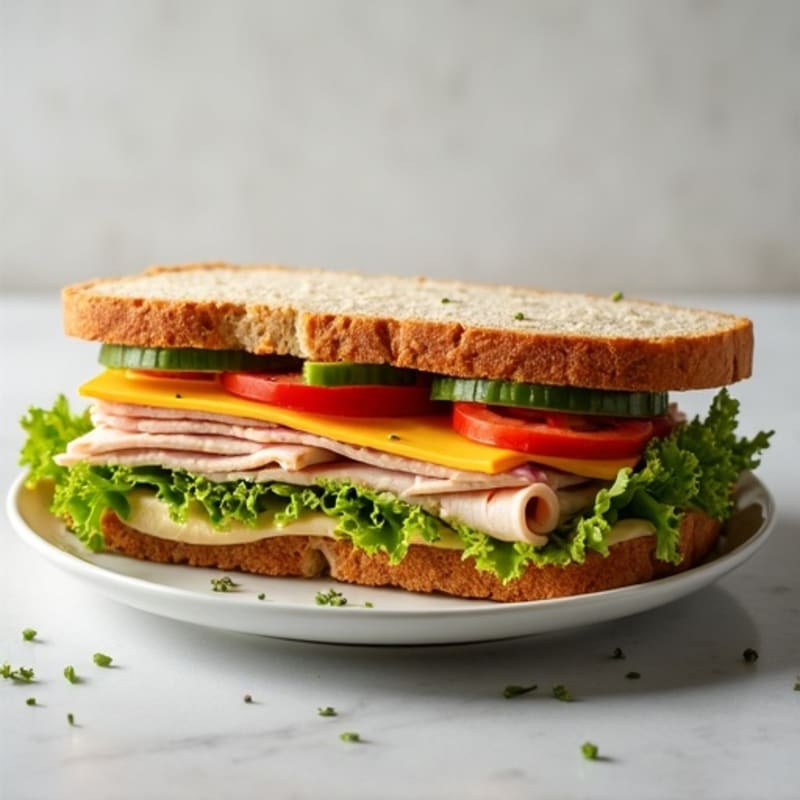 Herb-Seasoned Lean Deli Sandwich with Crisp Vegetables