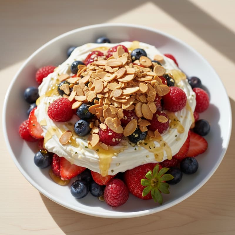 Silky Greek Yogurt Protein Parfait with Mixed Berries