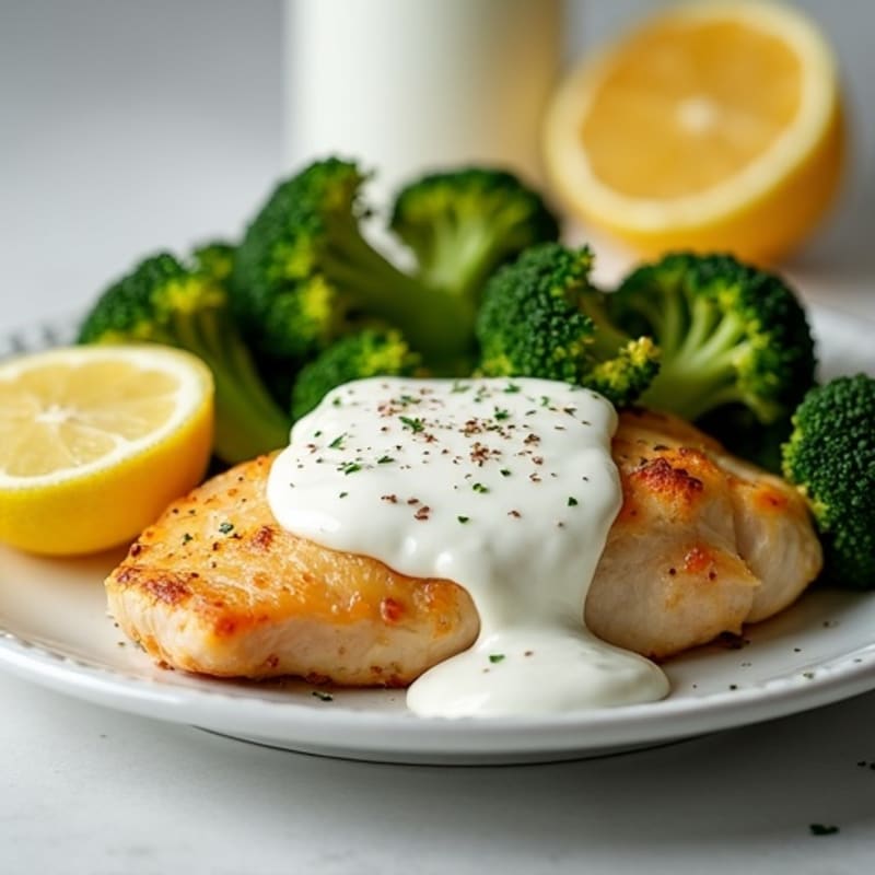 Creamy Lemon Chicken with Roasted Broccoli