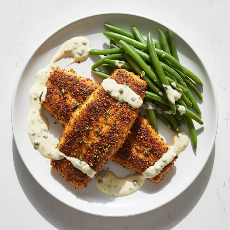 Crispy Cajun Blackened Catfish with Zesty Remoulade