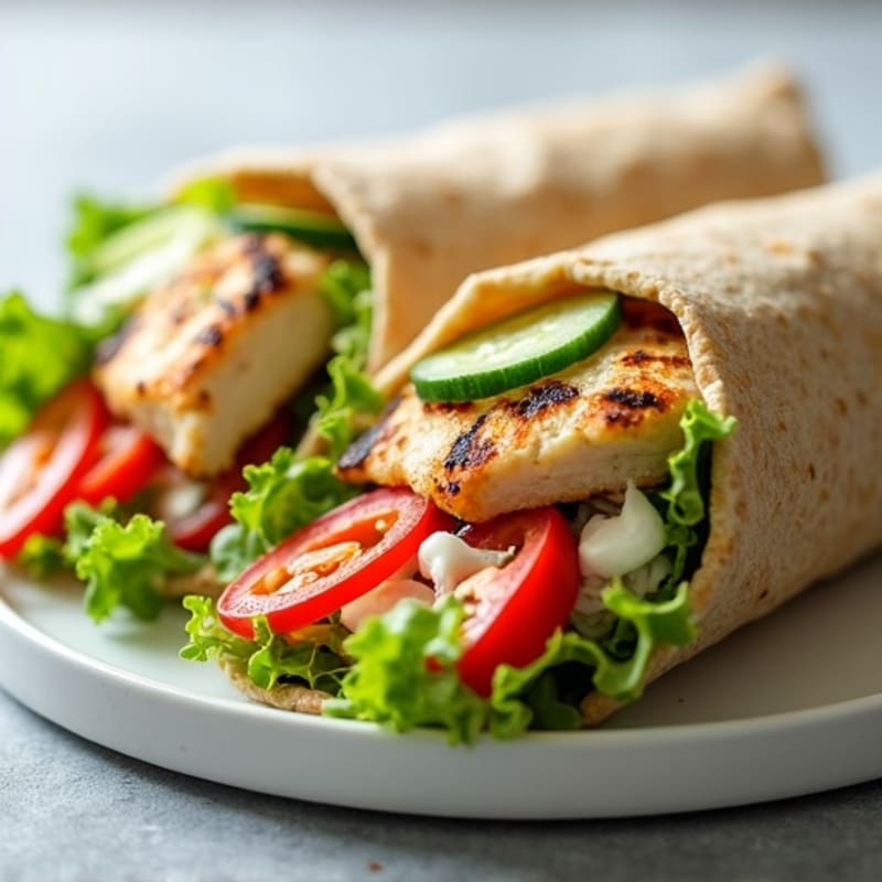 Fresh Grilled Chicken and Crisp Veggie Wrap