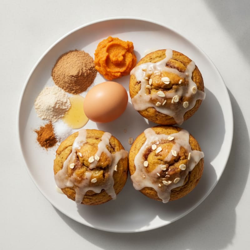 Pumpkin Cinnamon Roll Protein Muffins