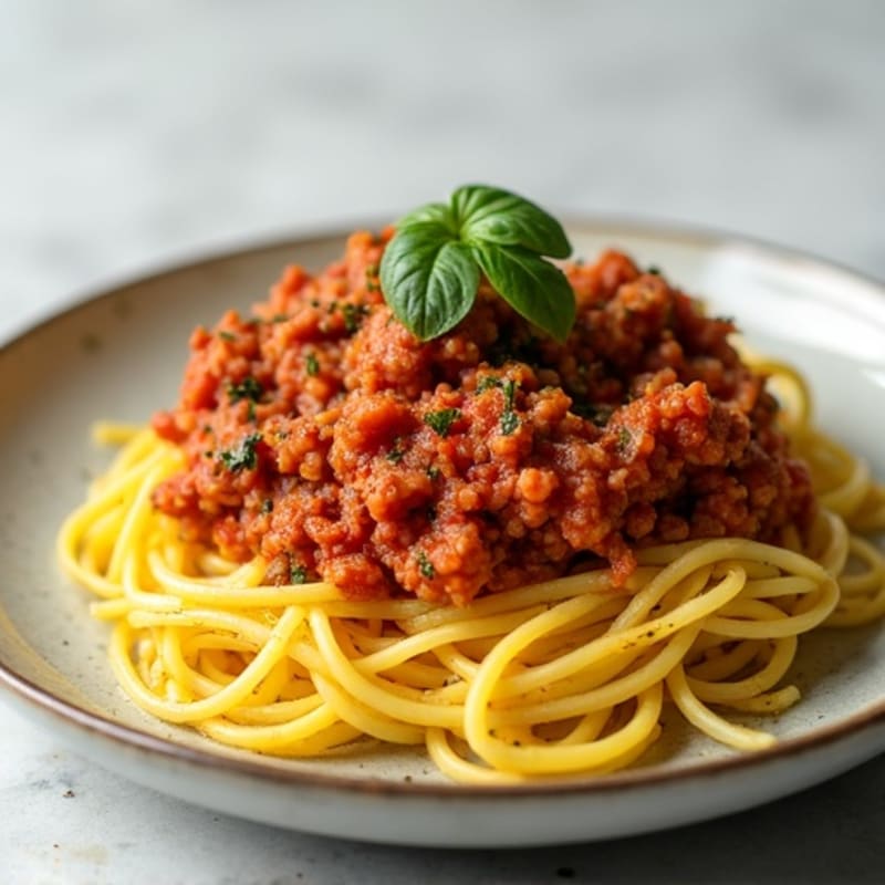 Roasted Spaghetti Squash with Lean Ground Turkey and Hearty Tomato Sauce