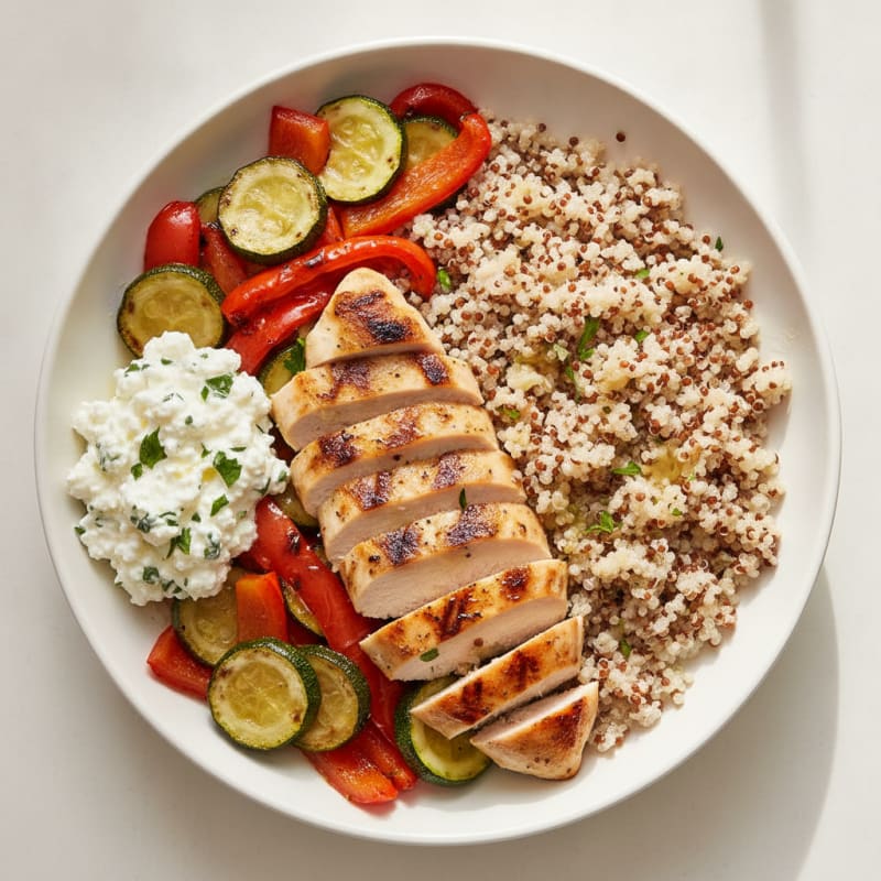 Grilled Chicken and Quinoa Power Bowl with Roasted Vegetables