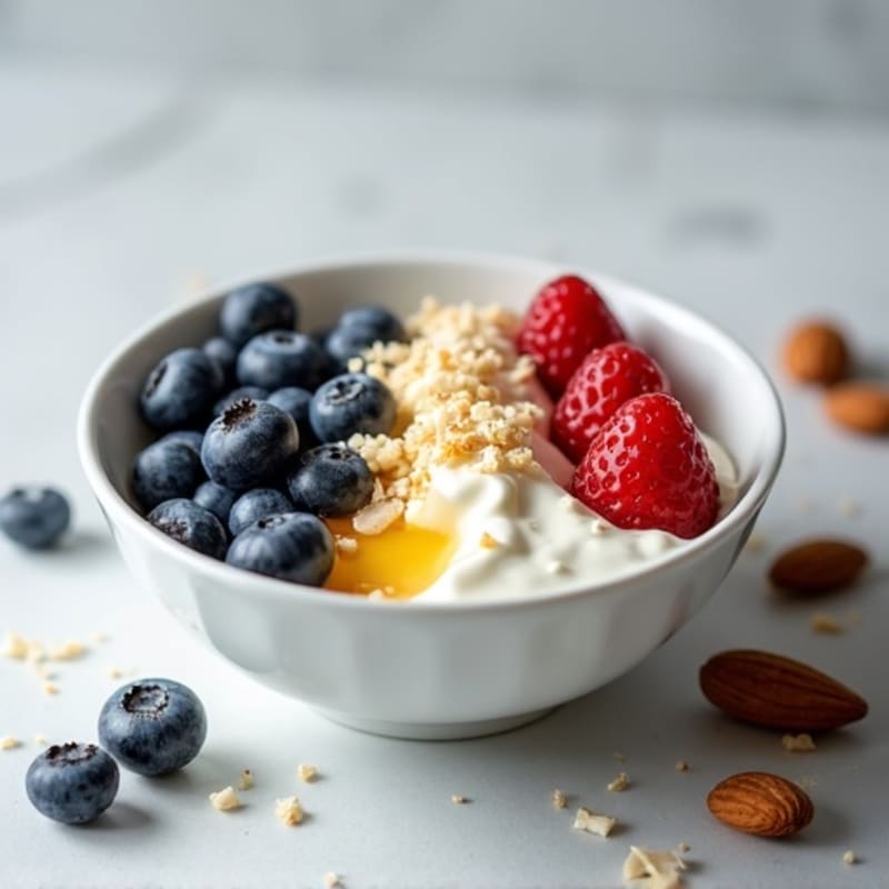 Creamy Greek Yogurt with Fresh Berries and Almonds