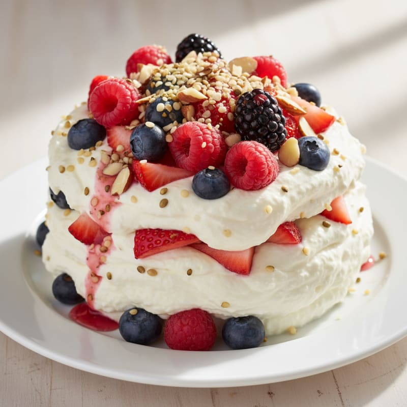 Silky Greek Yogurt Protein Parfait with Mixed Berries