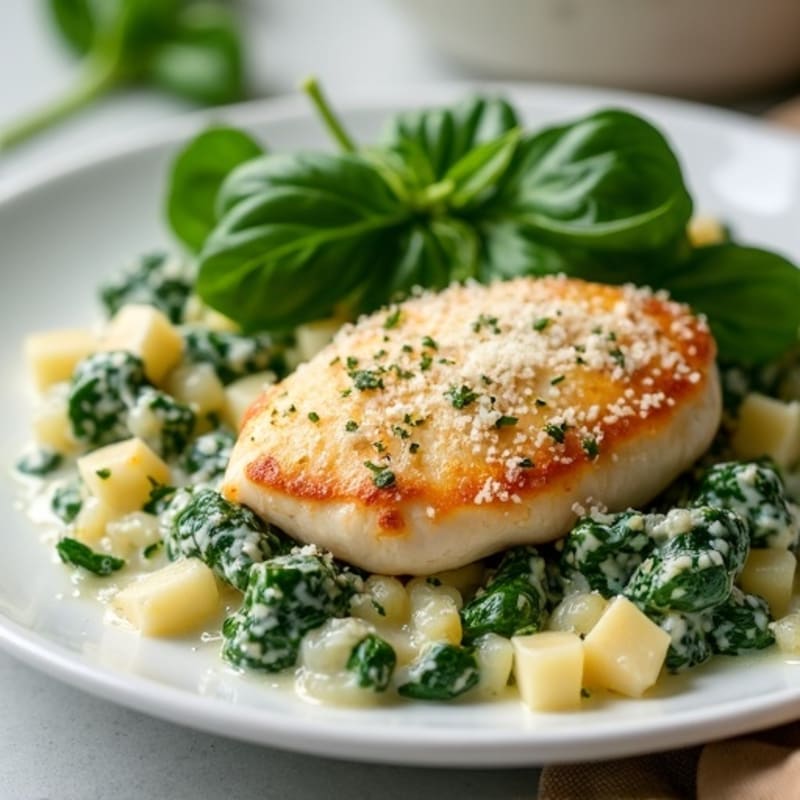 Creamy Spinach Artichoke Chicken Bake