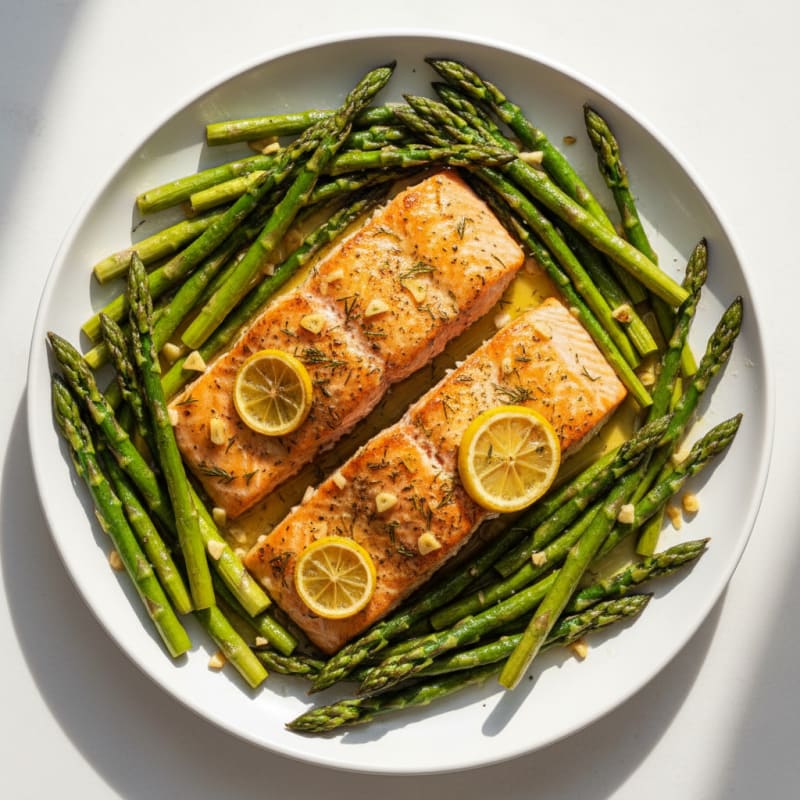 Lemon Herb Baked Salmon with Asparagus