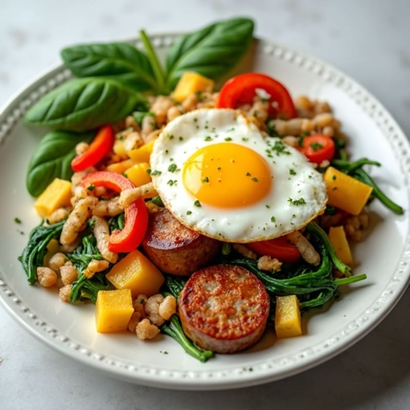 Turkey Sausage and Veggie Scramble