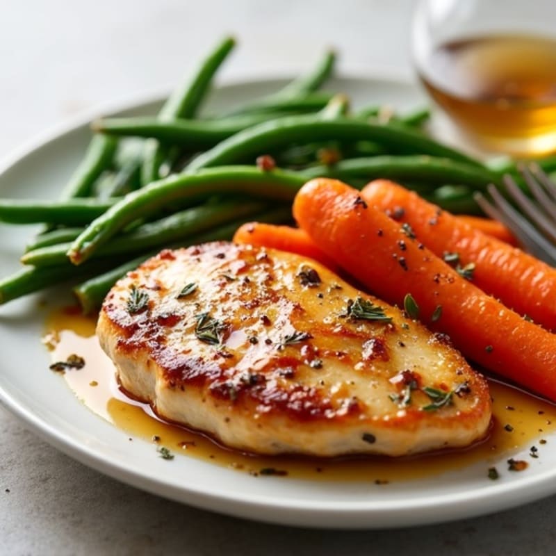 Sheet Pan Maple-Glazed Chicken and Roasted Carrots with Crispy Green Beans