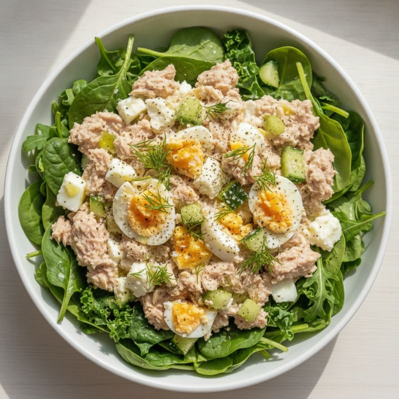 Lemon-Dill Tuna and Egg Power Bowl