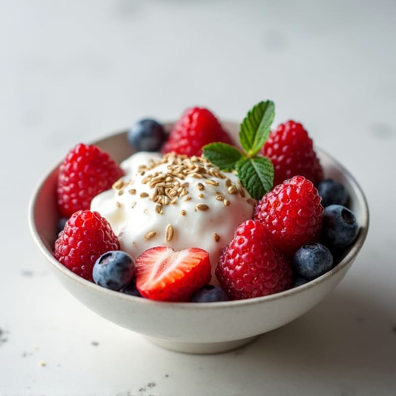 Greek Yogurt with Hemp Seeds and Mixed Berries