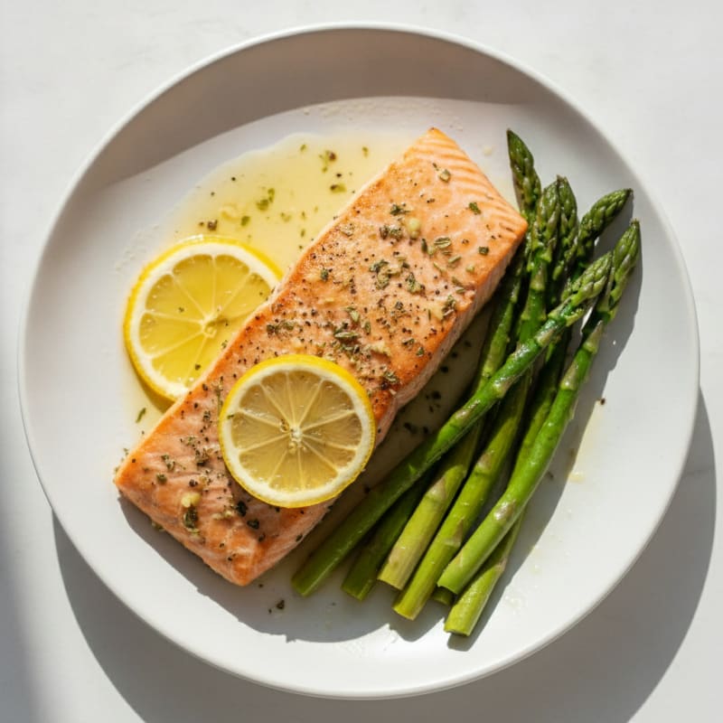 Lemon Herb Baked Salmon with Asparagus