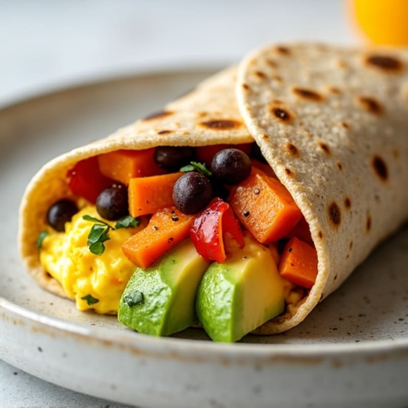 Protein-Packed Sweet Potato Black Bean Breakfast Burrito
