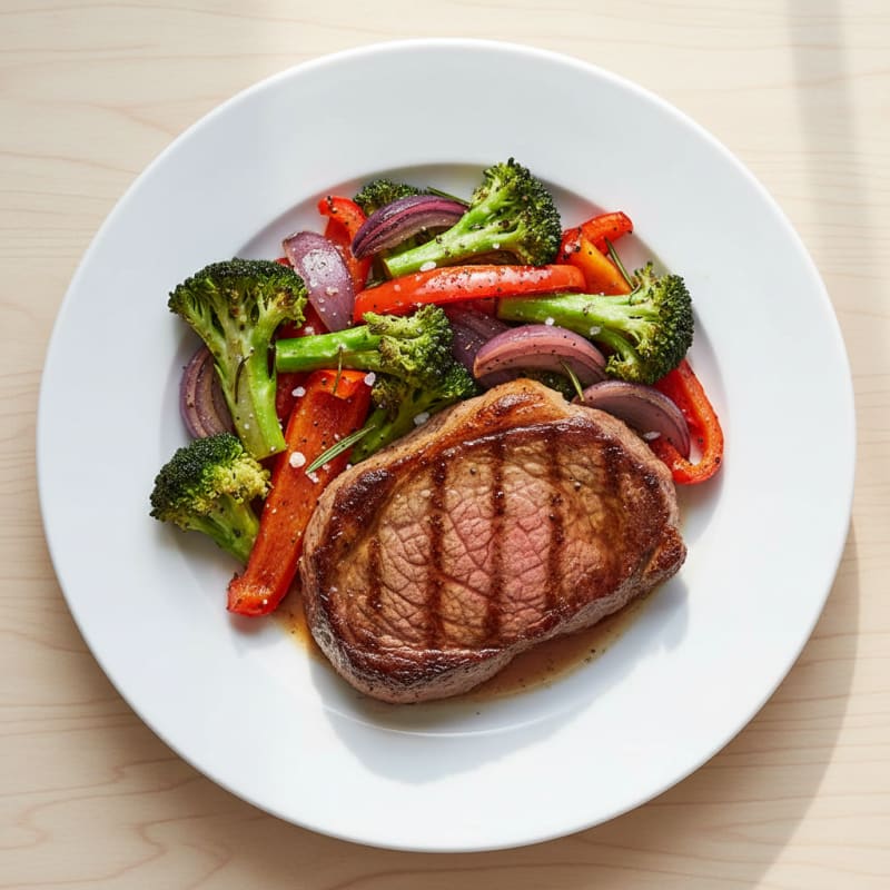 Pan-Seared Steak with Roasted Vegetables