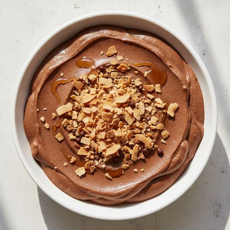 Silky Chocolate Protein Pudding with Toasted Coconut