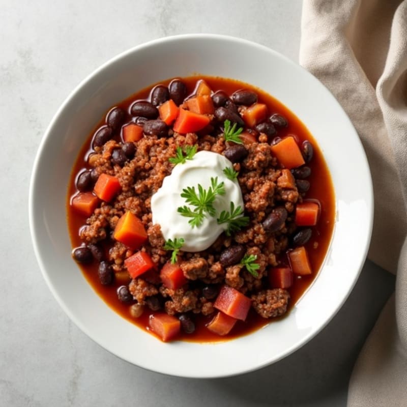 Hearty Black Bean and Ground Beef Chili