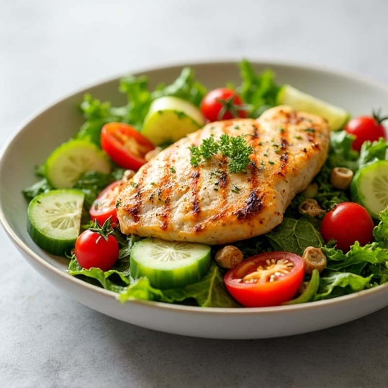 Roasted Chicken and Fresh Vegetable Salad with Lemon-Herb Vinaigrette