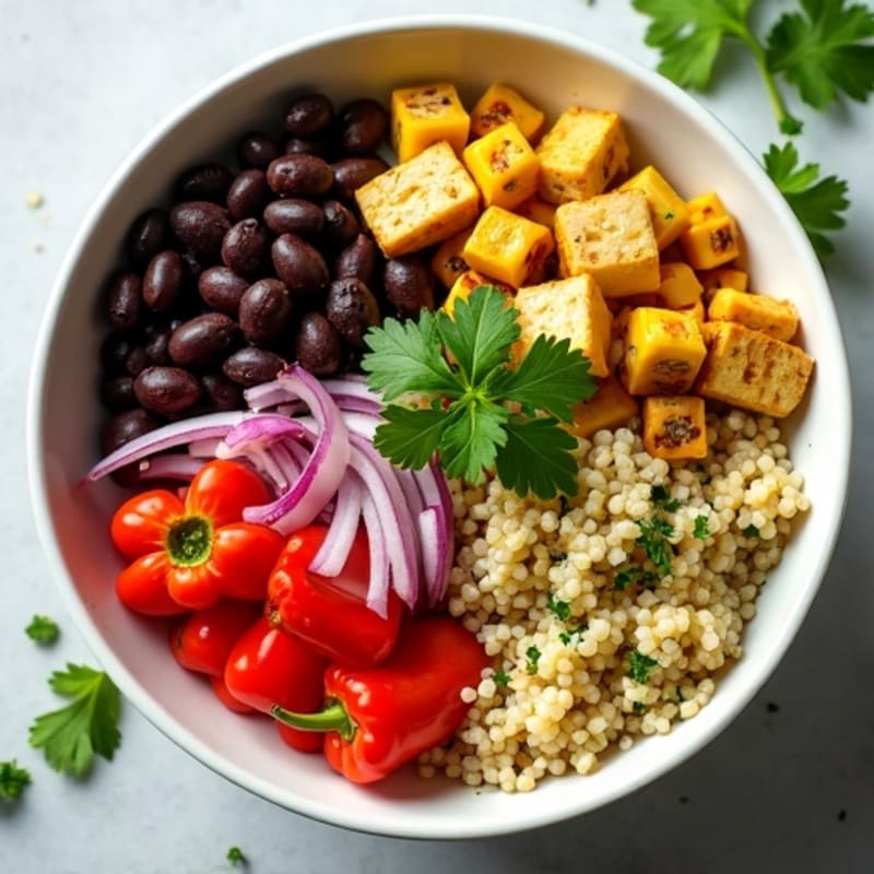 Cilantro-Lime Black Bean Bowl with Roasted Corn