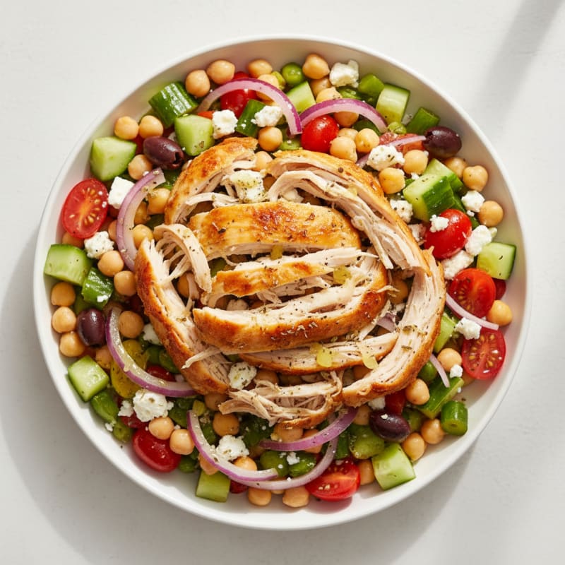 Rotisserie Chicken with Mediterranean Bean Salad