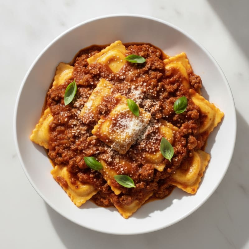 Beef Bolognese Four Cheese Ravioli