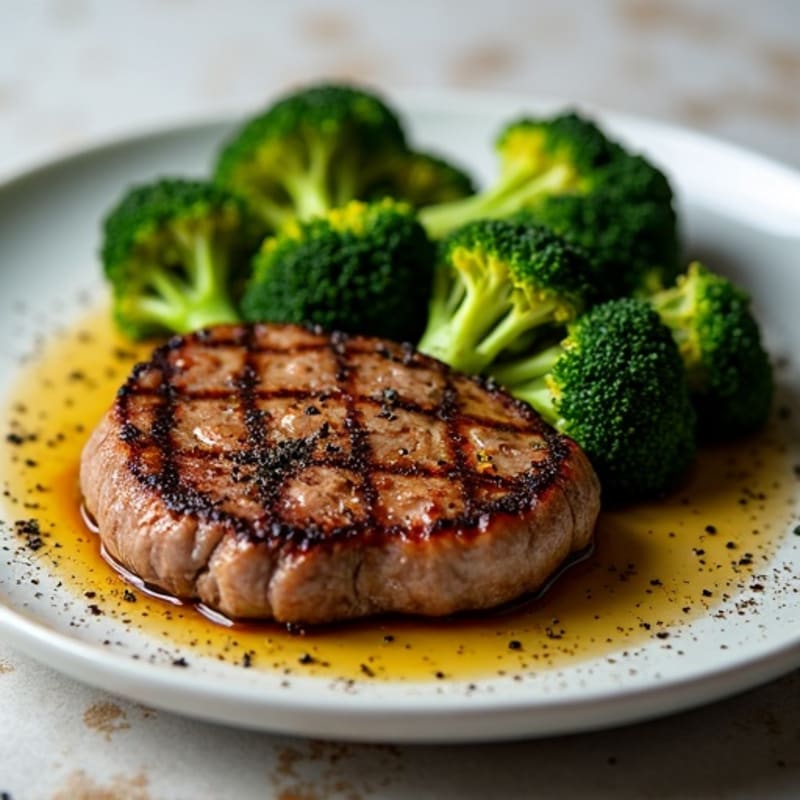 Seared Steak with Crispy Roasted Broccoli