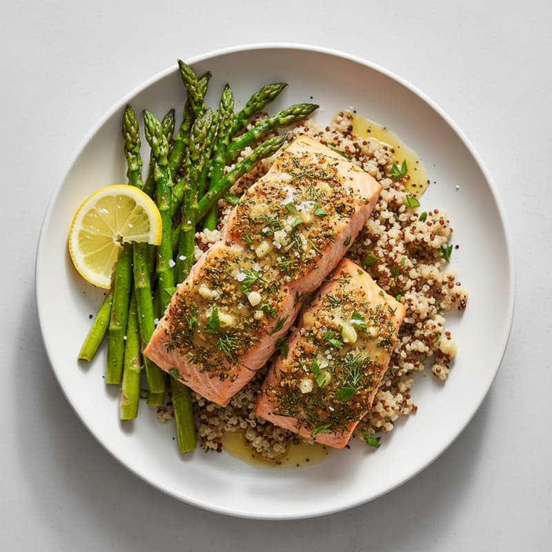 Herb-Baked Salmon with Roasted Asparagus