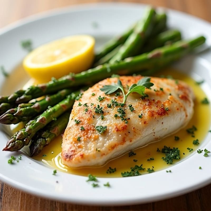 Lemon-Herb Pan-Seared Chicken with Roasted Asparagus