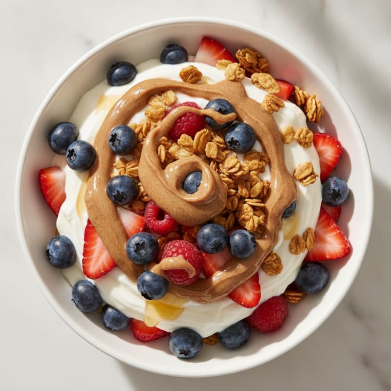 Creamy Greek Yogurt Parfait with Fresh Berries and Almond Butter