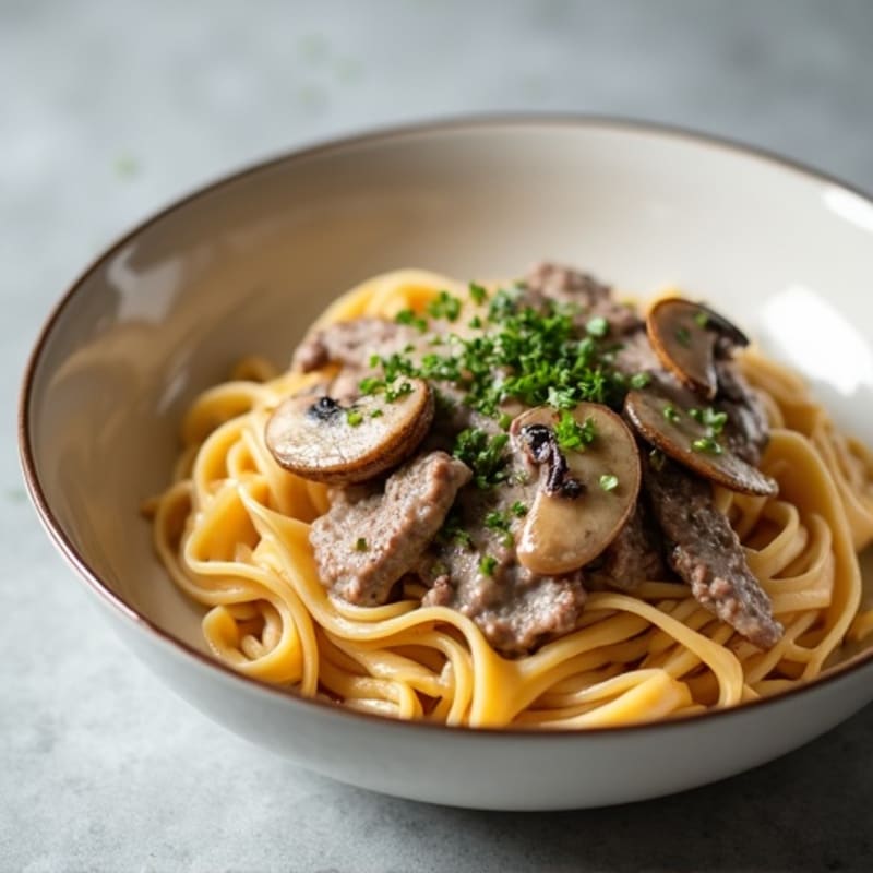 Creamy Greek Yogurt Beef Stroganoff with Mushrooms