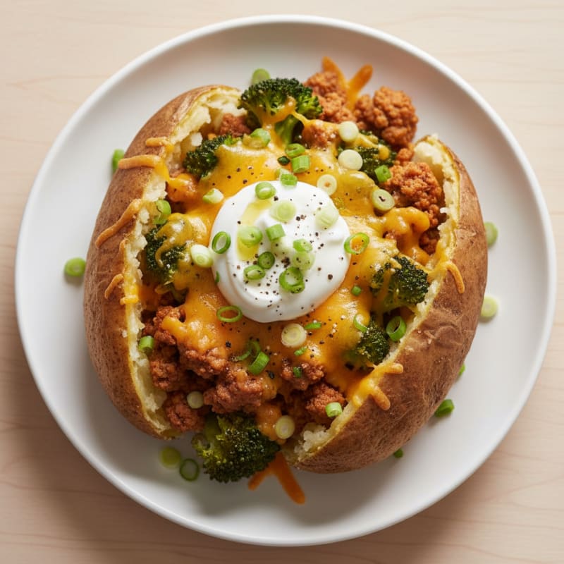 Hearty Loaded Baked Potatoes with Savory Toppings
