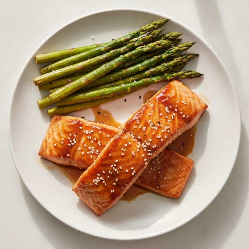 Teriyaki Glazed Salmon with Roasted Asparagus