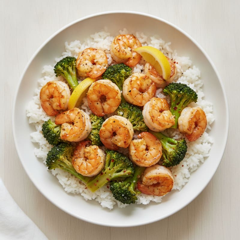 Garlic Shrimp and Broccoli Rice Bowl
