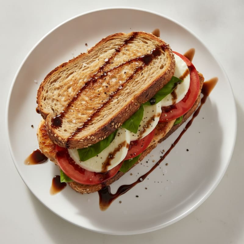 Grilled Chicken Caprese Sandwich with Balsamic Glaze