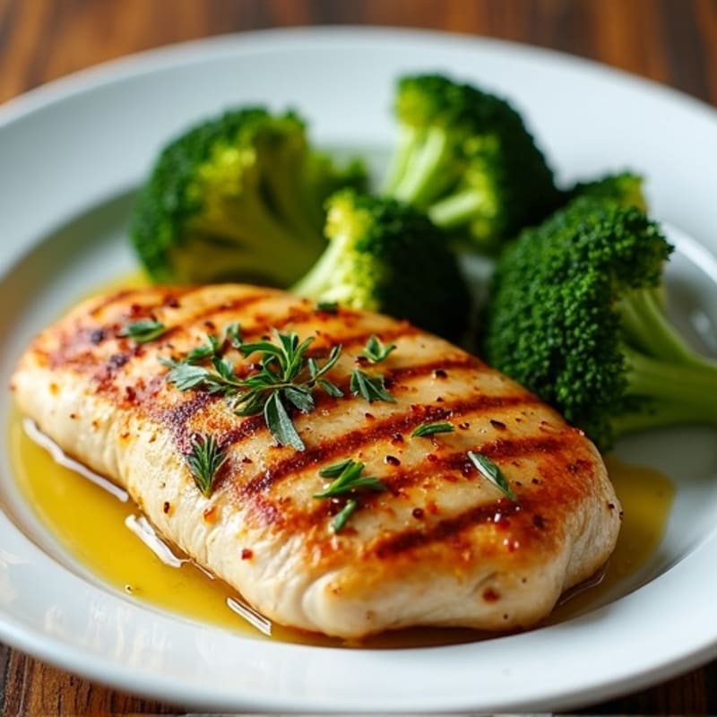 Grilled Chicken Breast with Roasted Broccoli