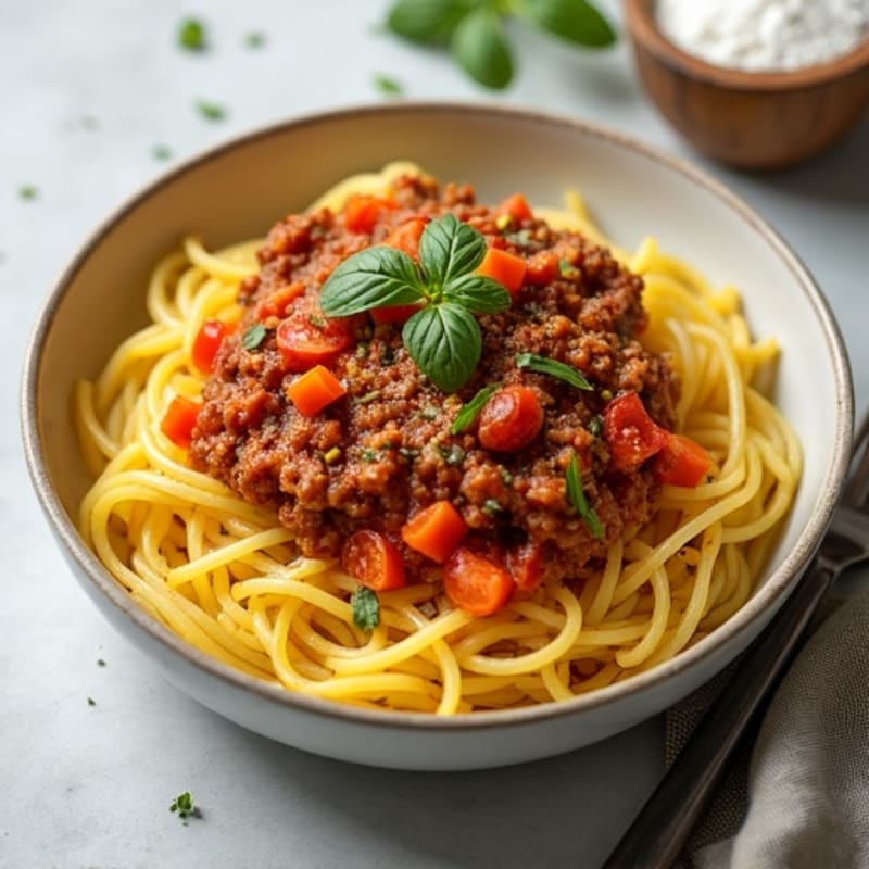 Spaghetti Squash with Hearty Lean Turkey Bolognese