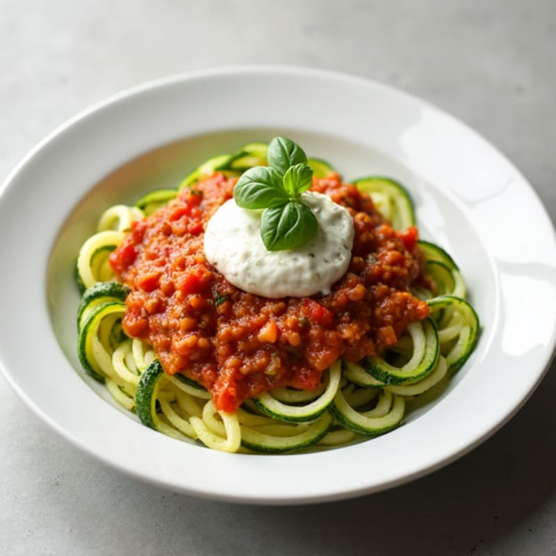 Creamy High-Protein Turkey Bolognese with Zucchini Noodles