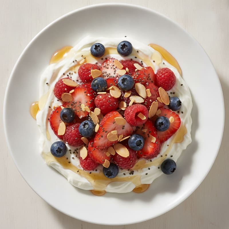 Creamy Greek Yogurt Bowl with Chia Seeds and Mixed Berries