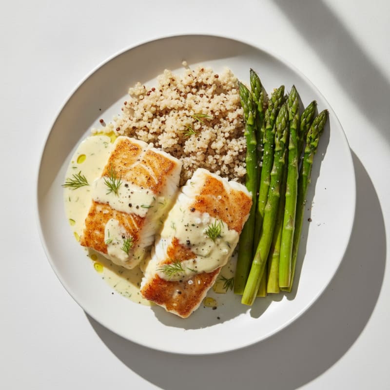 Pan-Seared Cod with Lemon-Dill Sauce