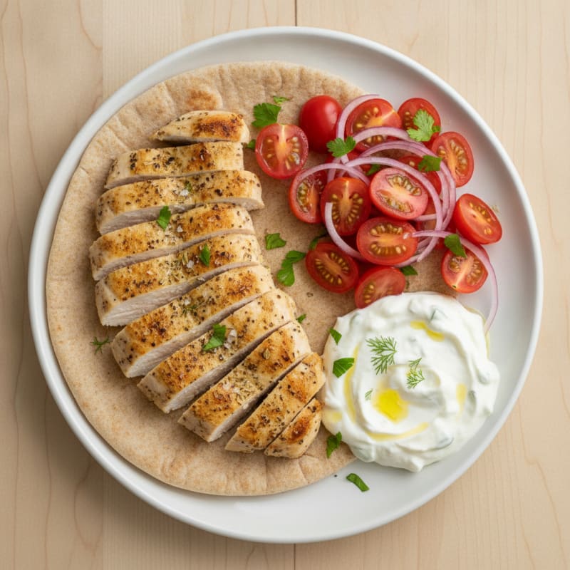 Lemon-Herb Chicken Gyro Platter