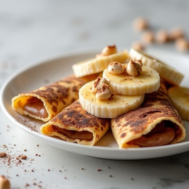 Protein Crepes with Creamy Chocolate Hazelnut Banana Filling