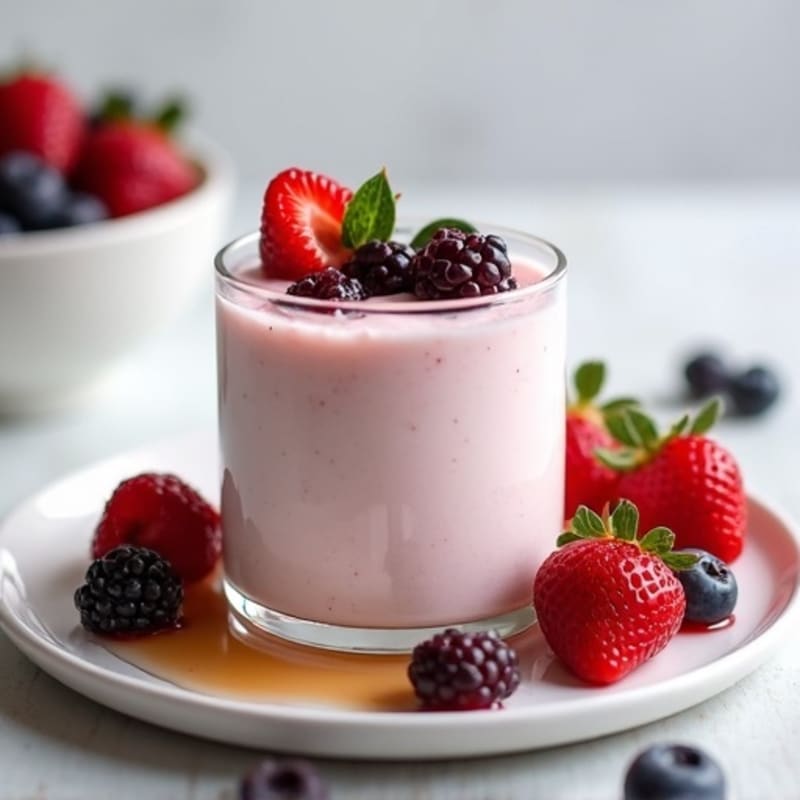 Silky Greek Yogurt Protein Mousse with Mixed Berries