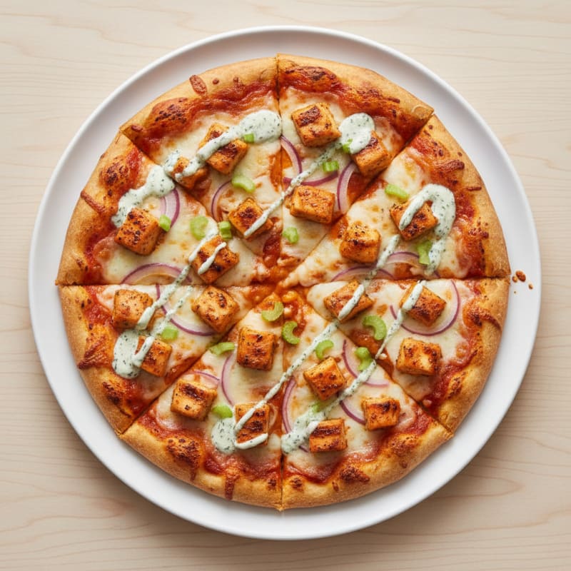 Crispy Buffalo Chicken Pizza with Zesty Ranch
