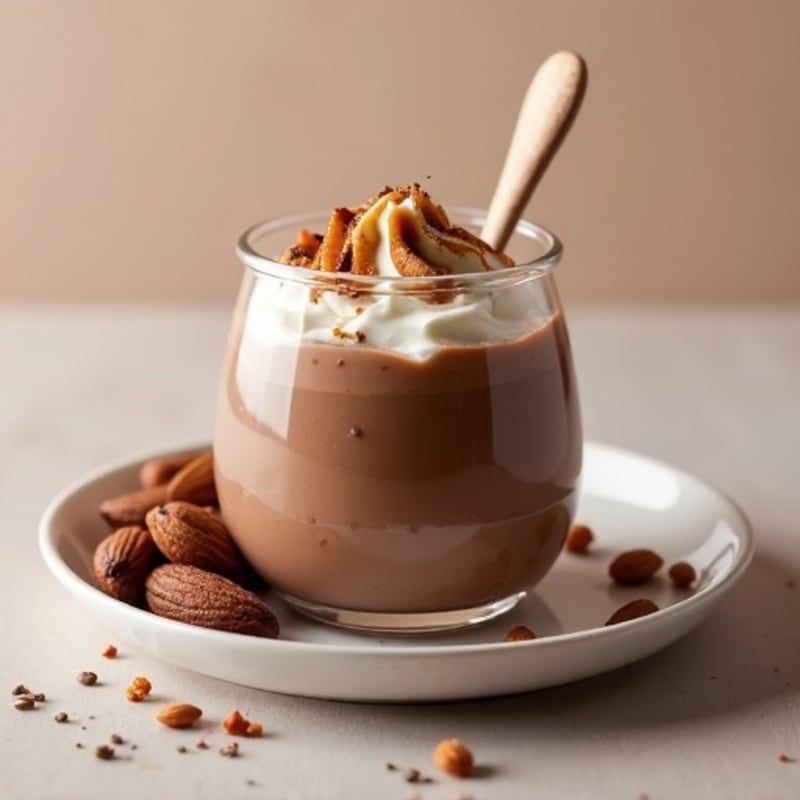 Silky Chocolate Protein Pudding with Almond Butter
