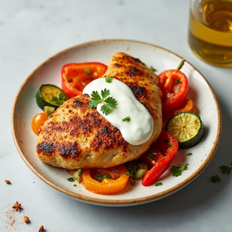 Creamy Spiced Chicken with Roasted Vegetables